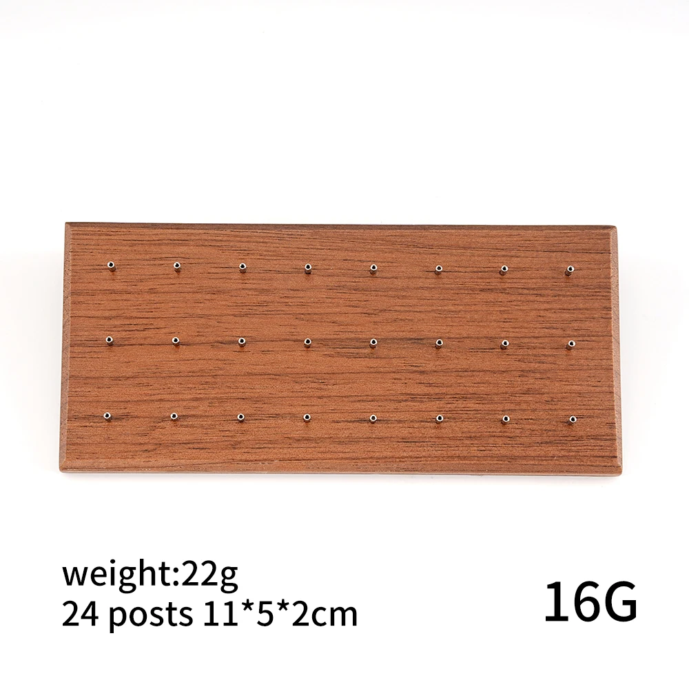 Wooden Earring Holder For Jewelry Black Walnut Wood Vintage Jewelry Display Stand with 24 Holes