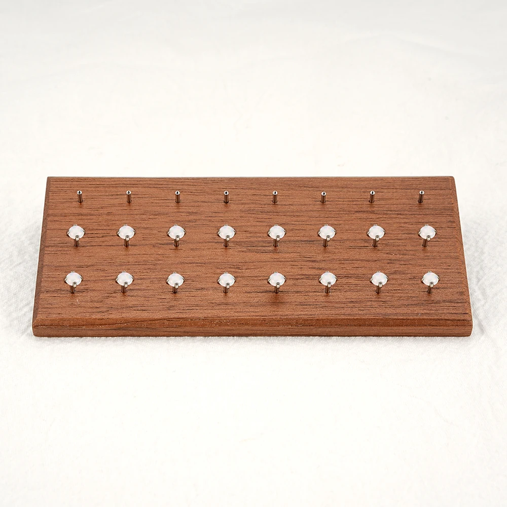 Wooden Earring Holder For Jewelry Black Walnut Wood Vintage Jewelry Display Stand with 24 Holes