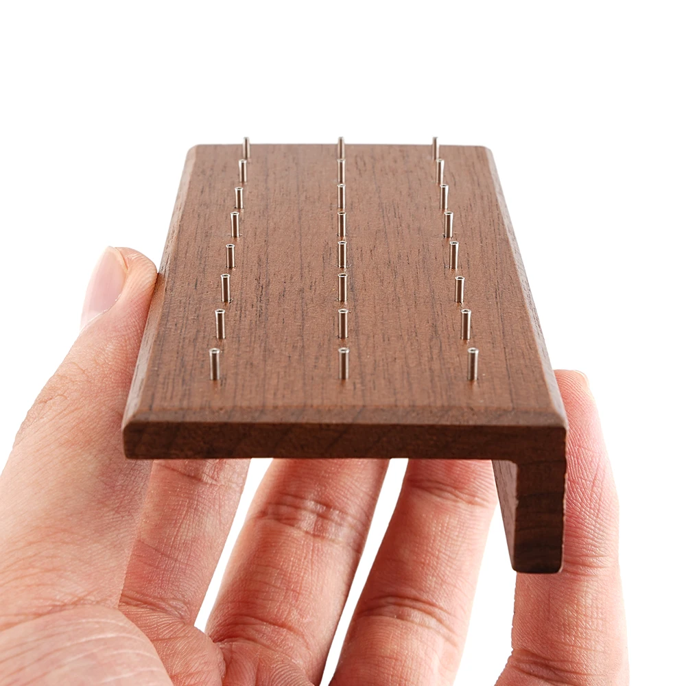Wooden Earring Holder For Jewelry Black Walnut Wood Vintage Jewelry Display Stand with 24 Holes