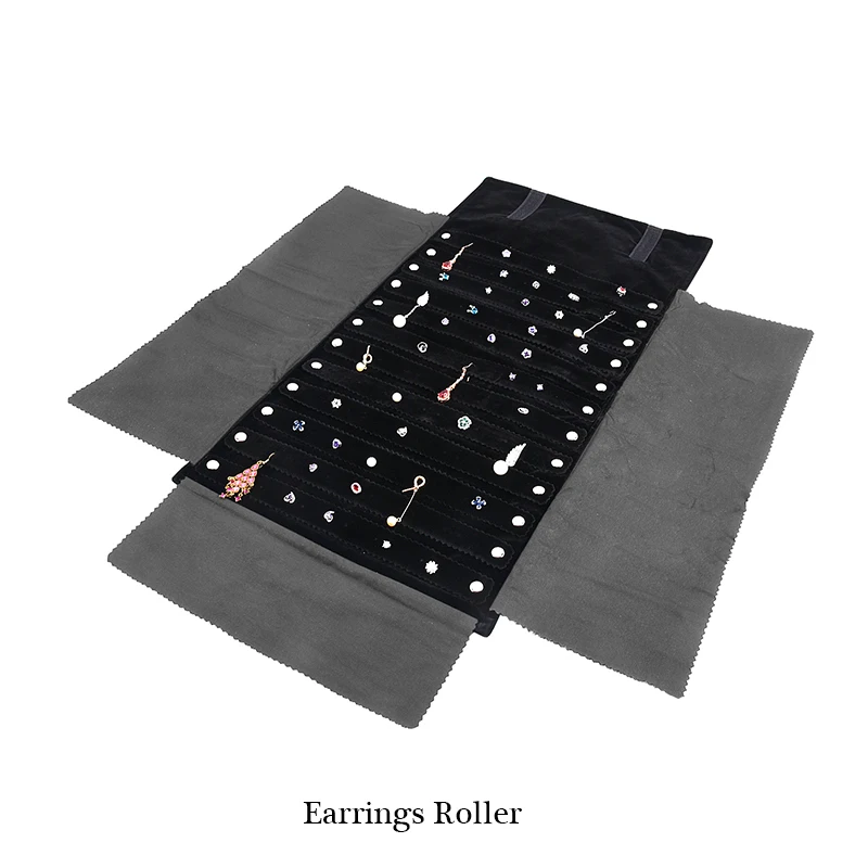 Portable Large Travel Jewelry Roll Bag Pendant Necklace Bracelet Chain Storage Carrying Case Watch Bangle Ring Earring Organizer
