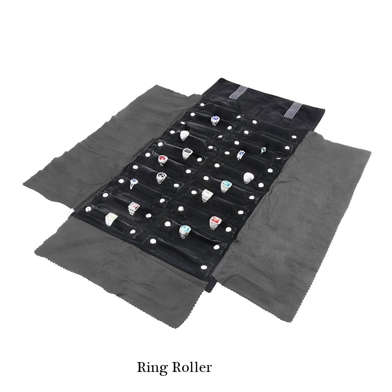 Portable Large Travel Jewelry Roll Bag Pendant Necklace Bracelet Chain Storage Carrying Case Watch Bangle Ring Earring Organizer