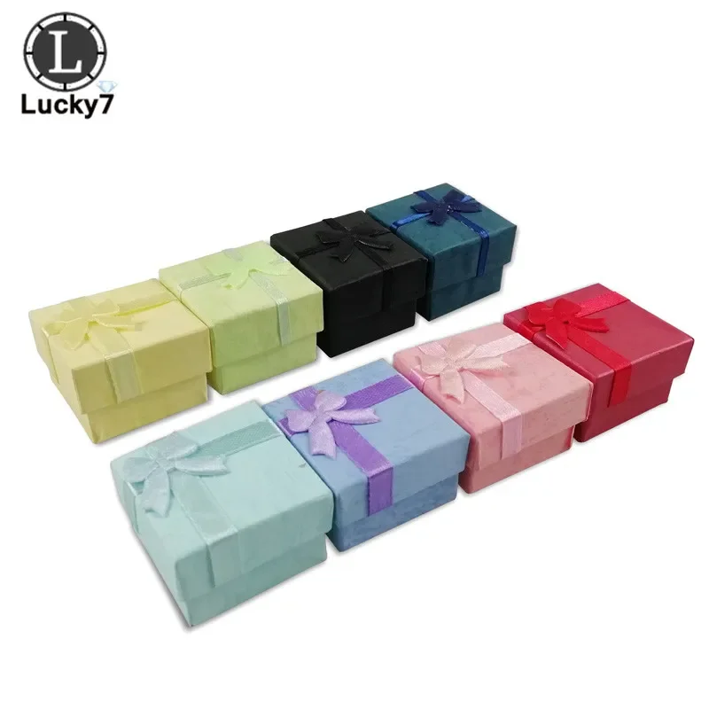 120pcs/lot Paper Ring Box Jewelry Boxes for Organizer Jewelry Display Assorted Colors Ring Box Small Gift Boxes