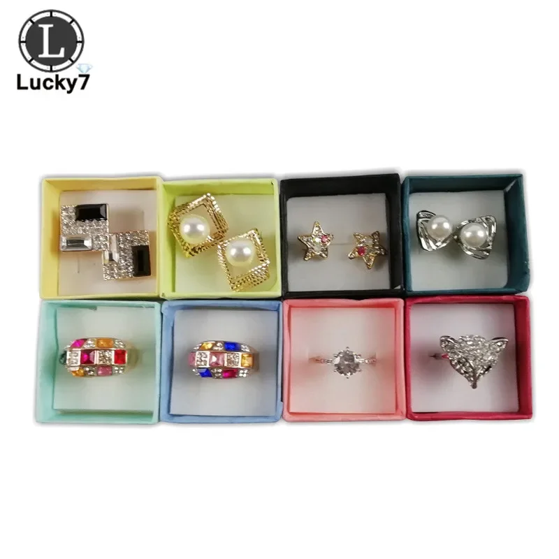 120pcs/lot Paper Ring Box Jewelry Boxes for Organizer Jewelry Display Assorted Colors Ring Box Small Gift Boxes