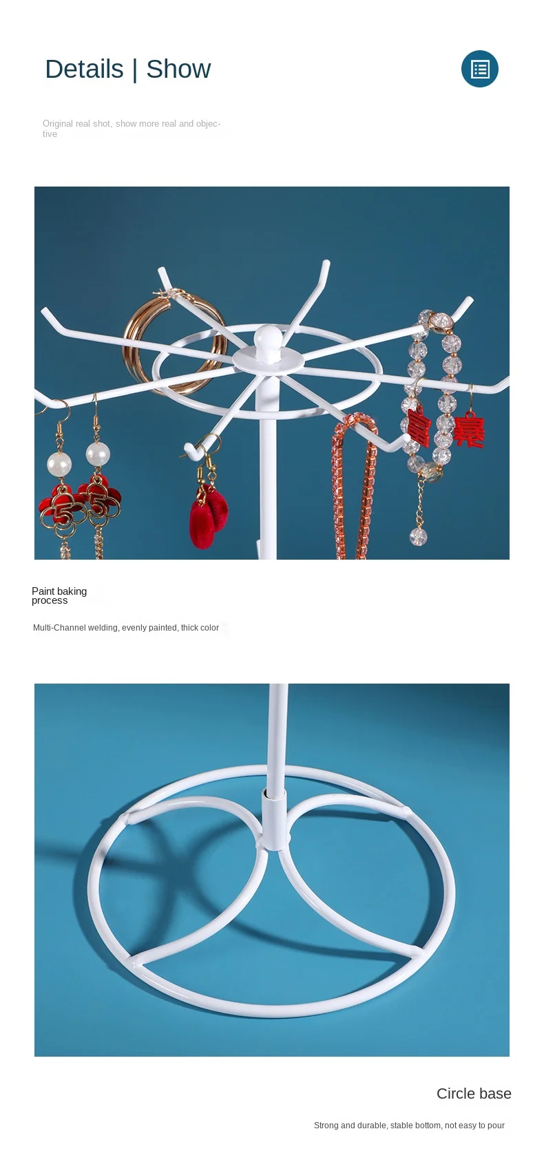 Metal Double-Layer Jewelry Display Stand Necklace Bracelet String Hanger Hair Accessories Rack Jewelry Storage Organizer