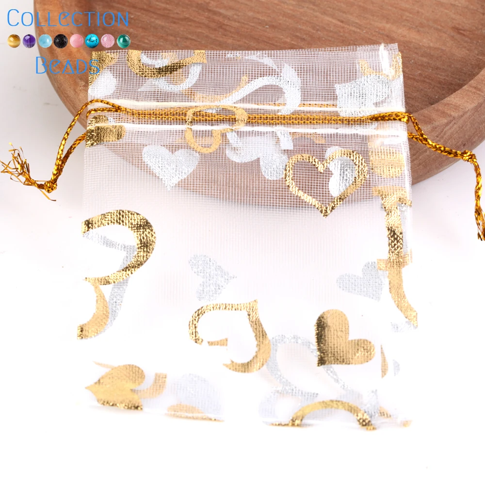 50pcs/Lot Colorful Drawstring Organza Bags Jewelry Packaging Bags Candy Wedding Party Bags Wholesale Gifts Pouches Wholesales