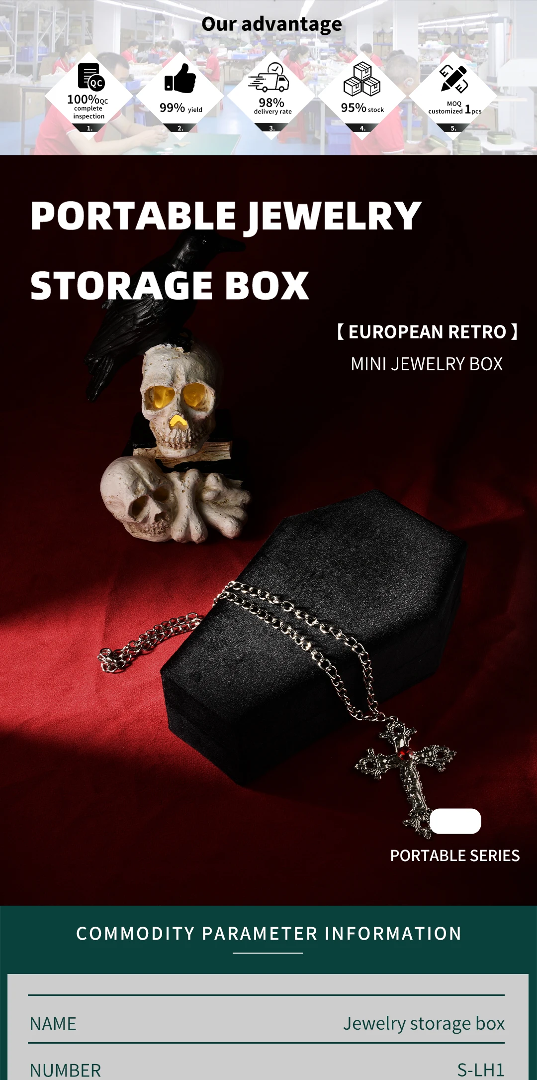 TAIMY Retro Velvet Coffin Shape Jewelry Box Gothic Vampire Red Jewelry Box Portable Ring Necklace Storage Box Fast Delivery