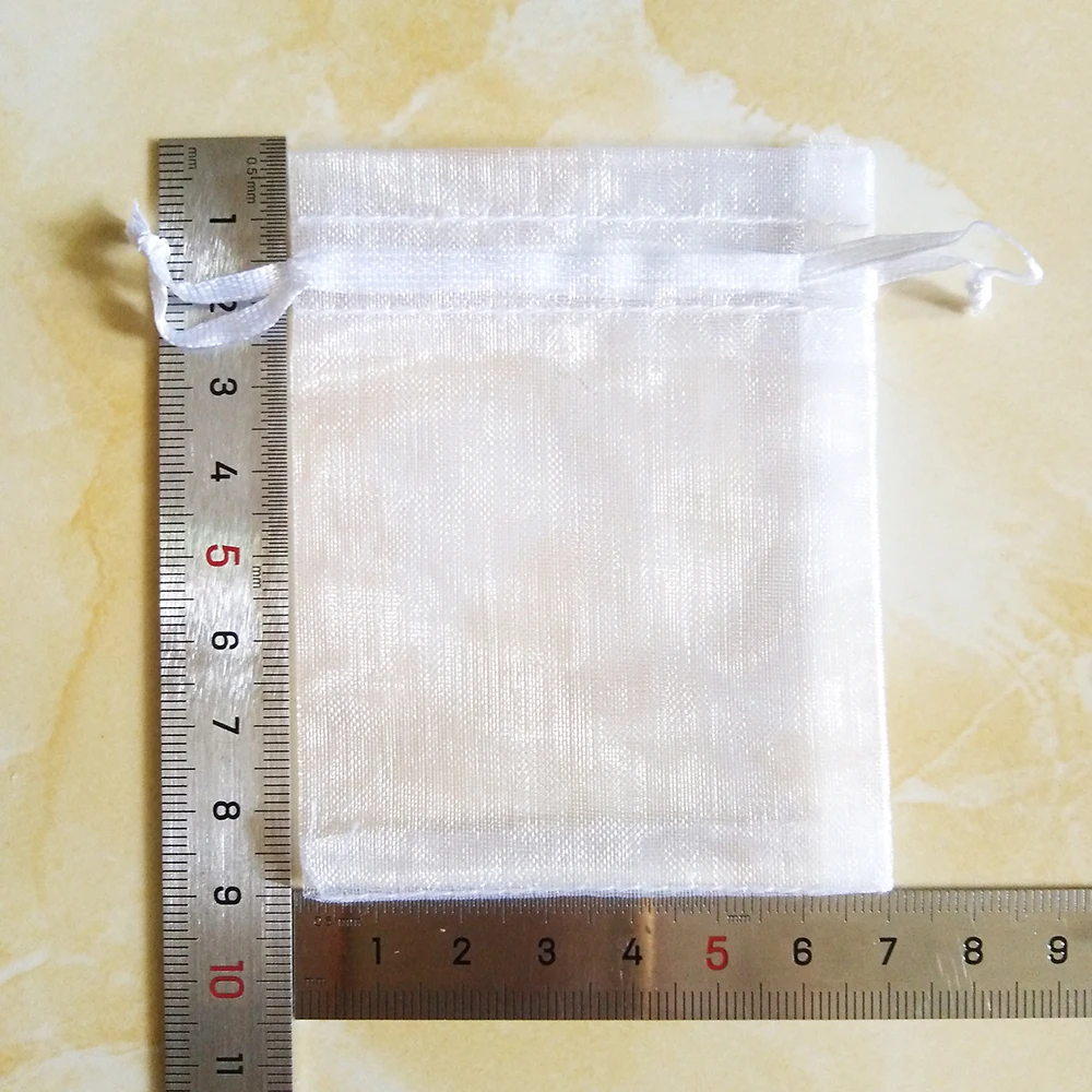100pcs/lot 5x7 7x9 9x12CM Organza Bags Wedding Party Christmas Decoration Drawstring Gift Bag Pouch Jewelry Packaging Bags
