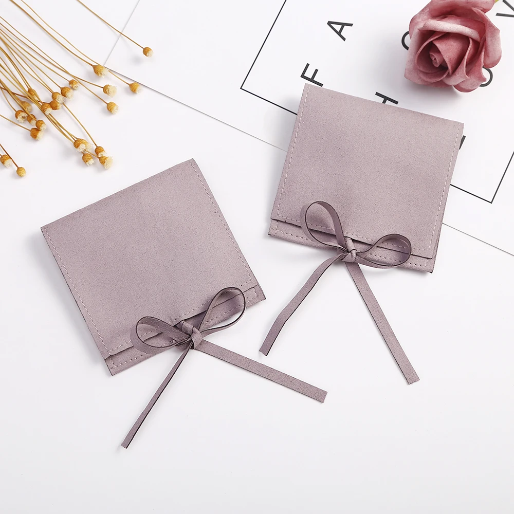 5pcs Microfiber Velvet Gift Bags 6x6cm Jewelry Presents Pouches Earrings Necklace Christmas Wedding Favors For Guests Candy Bag