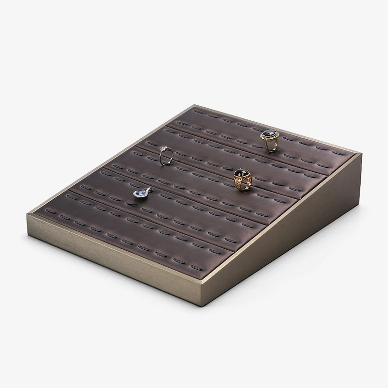 Vertical Leather Velvet Jewelry Stand Necklace Earring Ring Pendant Display Holder Luxury Accessory Organizer Tray