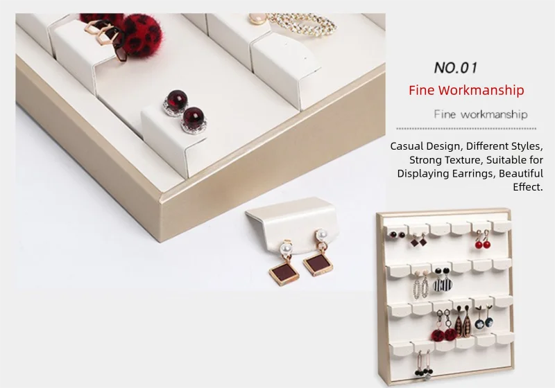 Vertical Leather Velvet Jewelry Stand Necklace Earring Ring Pendant Display Holder Luxury Accessory Organizer Tray