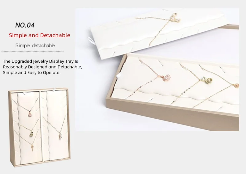 Vertical Leather Velvet Jewelry Stand Necklace Earring Ring Pendant Display Holder Luxury Accessory Organizer Tray
