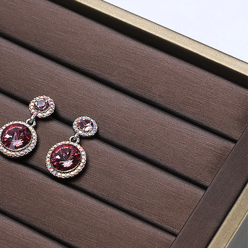 Vertical Leather Velvet Jewelry Stand Necklace Earring Ring Pendant Display Holder Luxury Accessory Organizer Tray