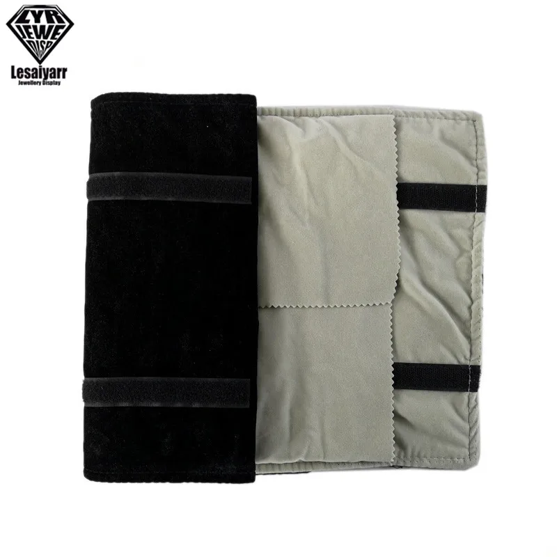 Travel Jewelry Organizer Roll Foldable Jewelry Case for Journey-Pendant Necklaces Jewerly Storage Bag Velvet Storage Box