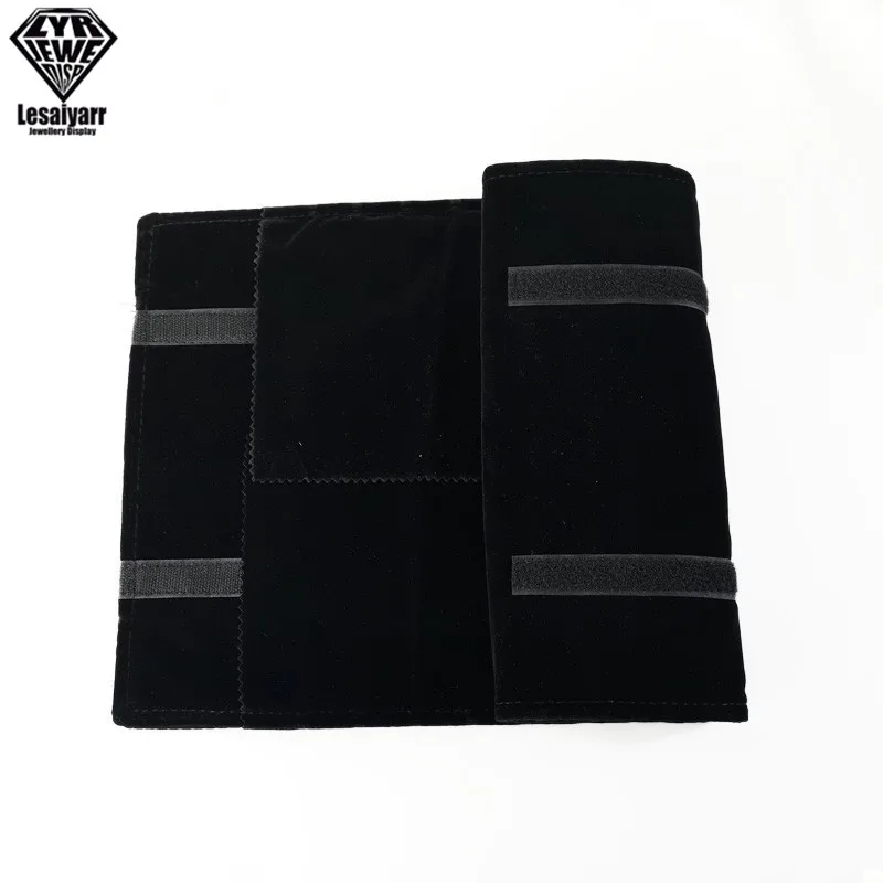 Travel Jewelry Organizer Roll Foldable Jewelry Case for Journey-Pendant Necklaces Jewerly Storage Bag Velvet Storage Box