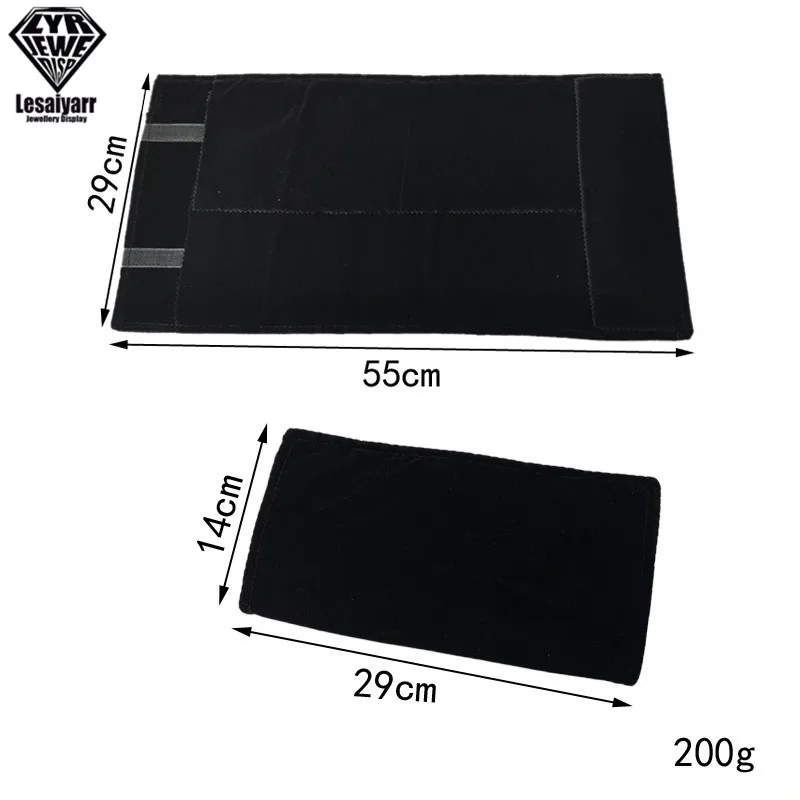 Travel Jewelry Organizer Roll Foldable Jewelry Case for Journey-Pendant Necklaces Jewerly Storage Bag Velvet Storage Box