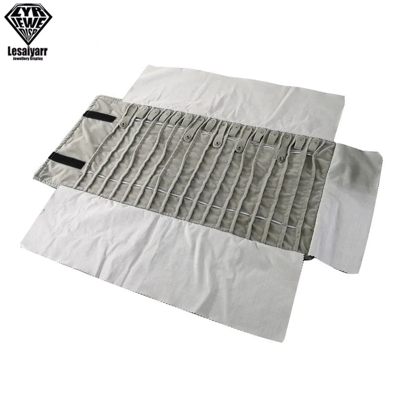Travel Jewelry Organizer Roll Foldable Jewelry Case for Journey-Pendant Necklaces Jewerly Storage Bag Velvet Storage Box