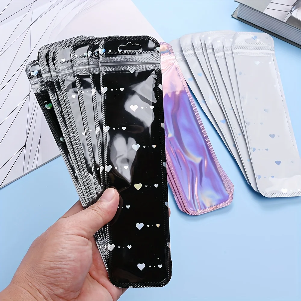 50pcs Transparent Plastic Self Seal Bags Jewelry Display Packaging Bags for Beaded Pen Packaging Display Thickened Self Sea Bags
