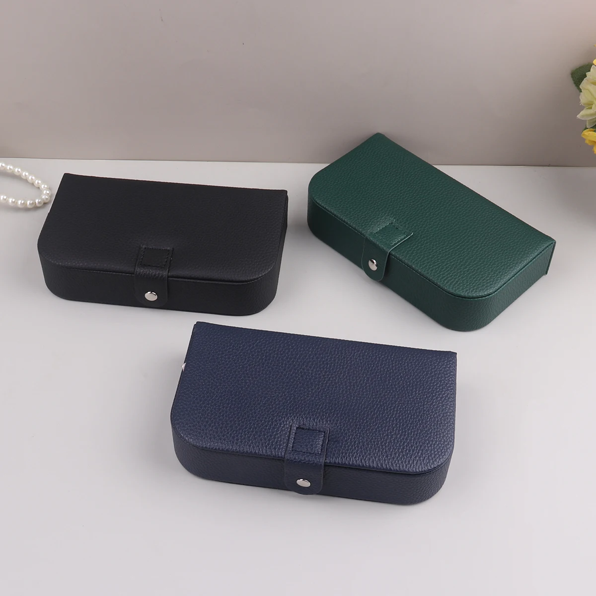 2024 Portable Jewelry Box Jewelry Organizer Display Travel Jewelry Case Boxes Button Leather Storage Chenille Jewelers Joyero