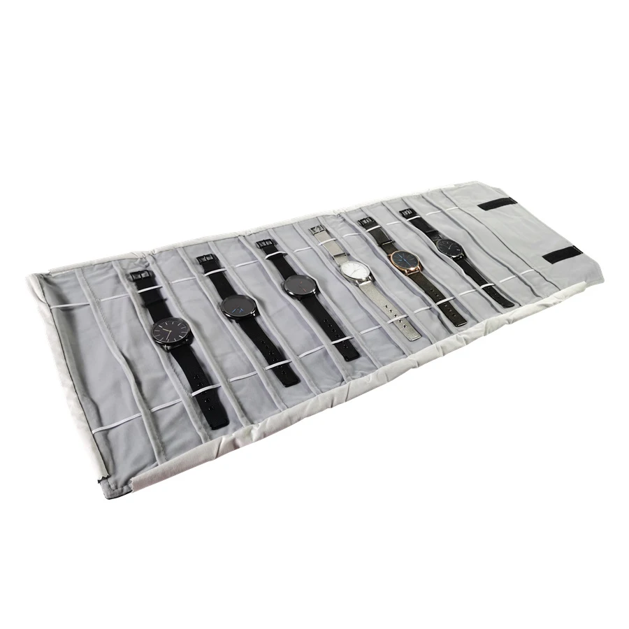 Velvet Watch Roll Bag Jewelry Holder Case Jewelry Storage Organizer for Watch Bracelet Bangle Travel Portable Folding Bag