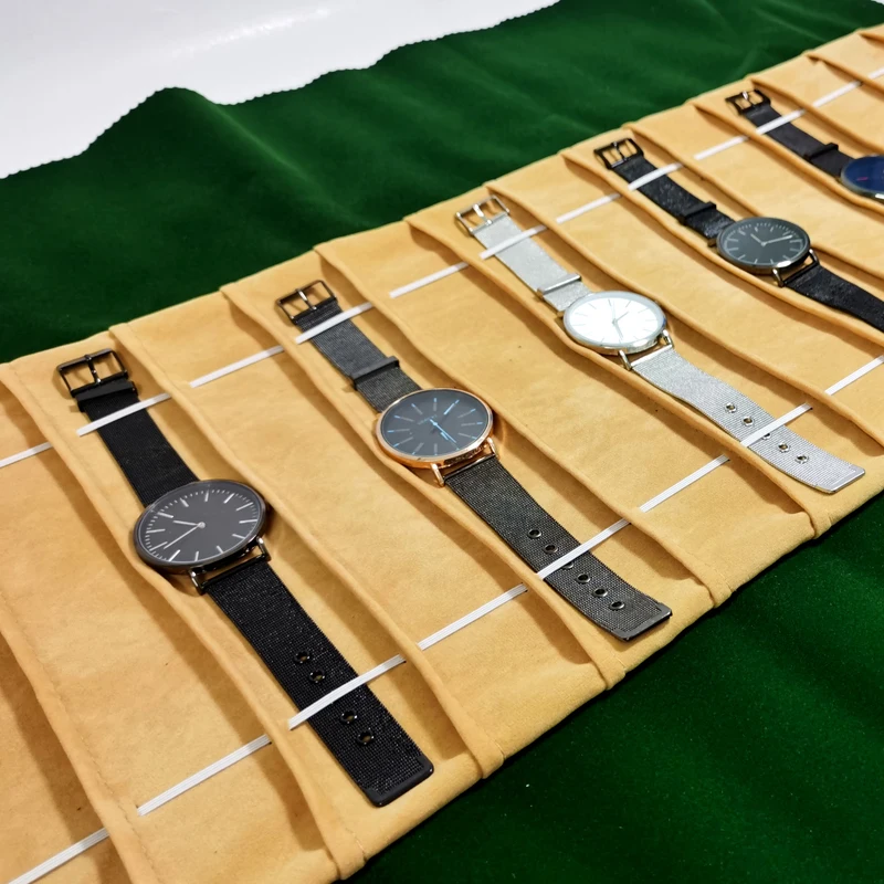 Velvet Watch Roll Bag Jewelry Holder Case Jewelry Storage Organizer for Watch Bracelet Bangle Travel Portable Folding Bag