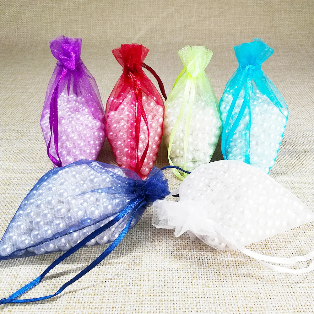 500pcs Drawstring Jewelry Bags Pouch 5x7 7x9 9x12 10x15cm Organza Bags Wedding Packaging Gift Bag Party Decoration Jewelry Bag