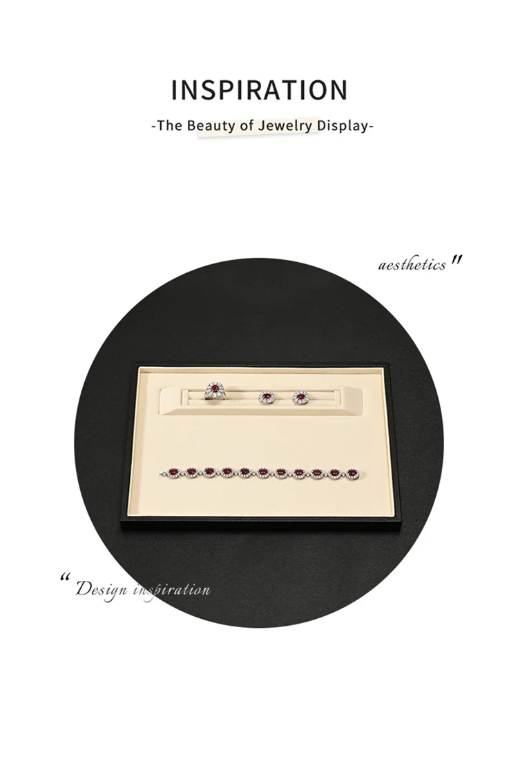 Oirlv Leather Jewelry Tray Rings Necklaces Jewelry Viewing Display Tray Earring Bracelet Jewelry Storage Tray Jewelry Organizer
