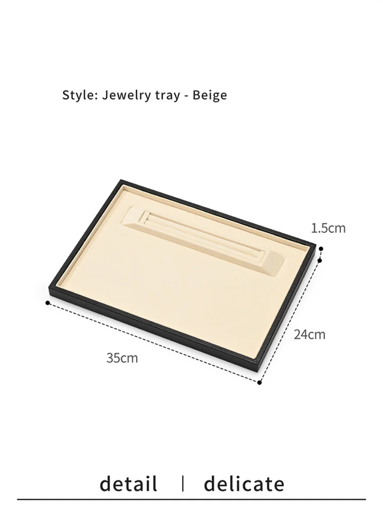 Oirlv Leather Jewelry Tray Rings Necklaces Jewelry Viewing Display Tray Earring Bracelet Jewelry Storage Tray Jewelry Organizer