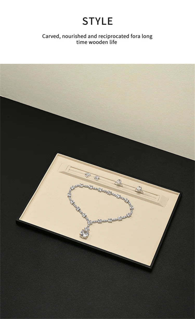 Oirlv Leather Jewelry Tray Rings Necklaces Jewelry Viewing Display Tray Earring Bracelet Jewelry Storage Tray Jewelry Organizer