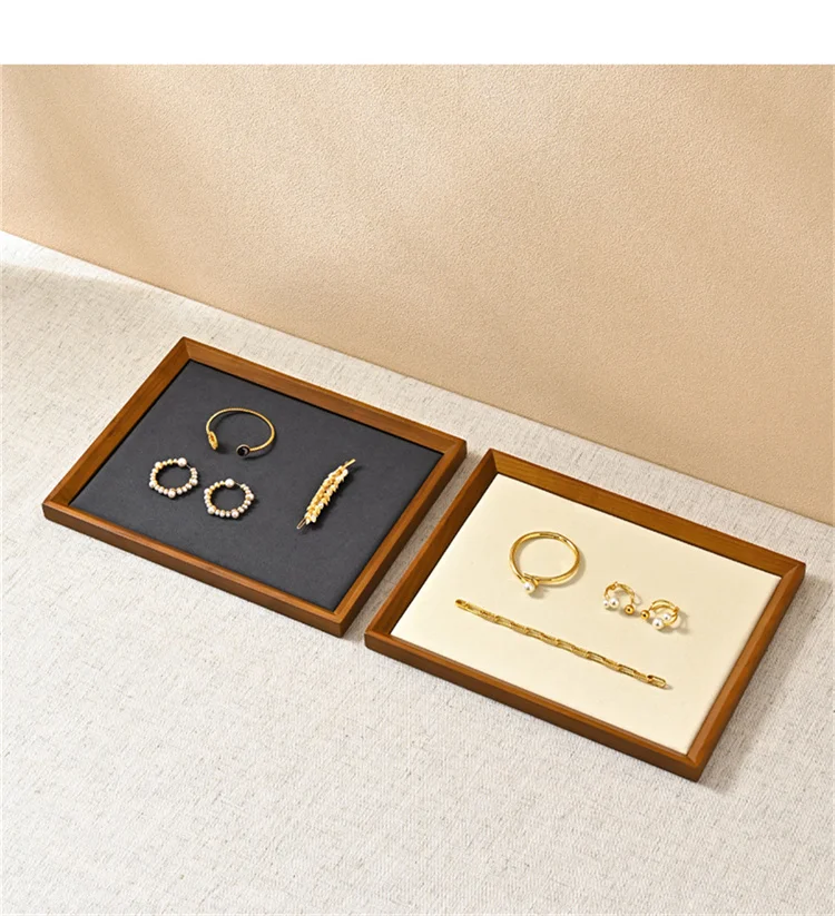 Oirlv Wooden Jewelry Organizer Tray Jewelry Ring Bracelet Necklace Viewing Tray Watch Jewelry Display Tray Jewelry Storage Plate
