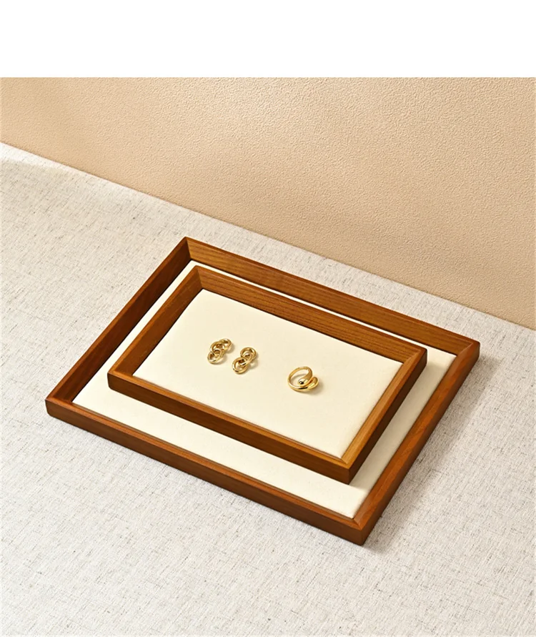 Oirlv Wooden Jewelry Organizer Tray Jewelry Ring Bracelet Necklace Viewing Tray Watch Jewelry Display Tray Jewelry Storage Plate