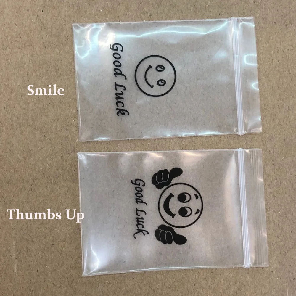 Starose 100Pcs/Lot New 4x6cm Thumbs Up Print Clear Ziplock Bags Good Luck Jewelry Packing ZIP Bag Waterproof Plastic Sealed Bag