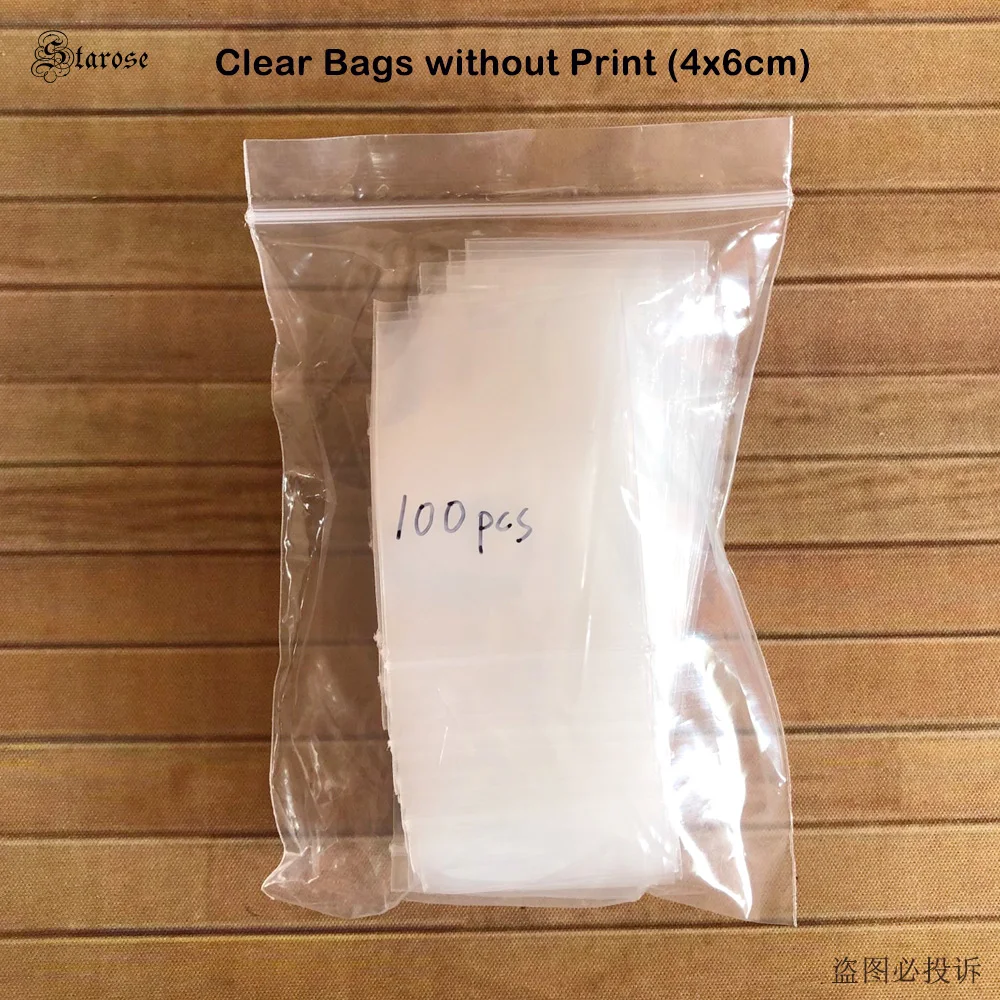 Starose 100Pcs/Lot New 4x6cm Thumbs Up Print Clear Ziplock Bags Good Luck Jewelry Packing ZIP Bag Waterproof Plastic Sealed Bag