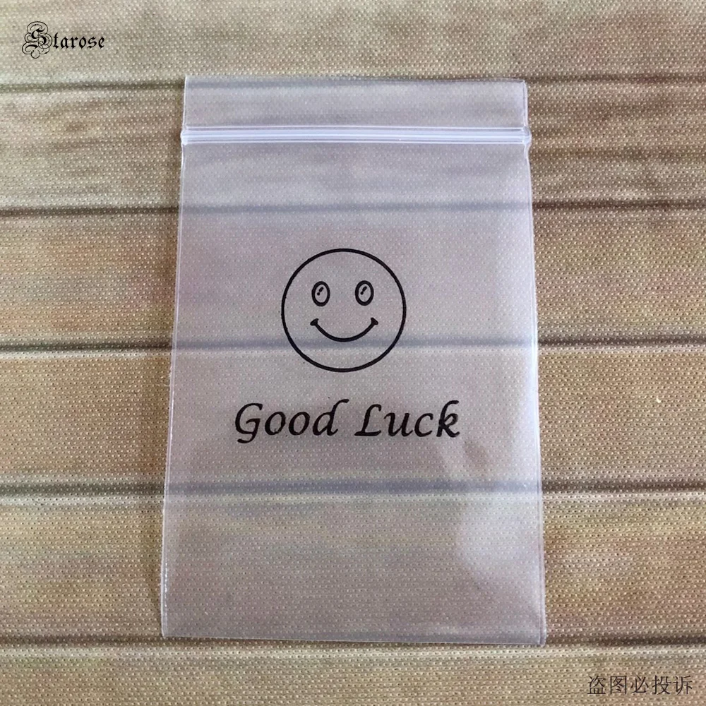 Starose 100Pcs/Lot New 4x6cm Thumbs Up Print Clear Ziplock Bags Good Luck Jewelry Packing ZIP Bag Waterproof Plastic Sealed Bag