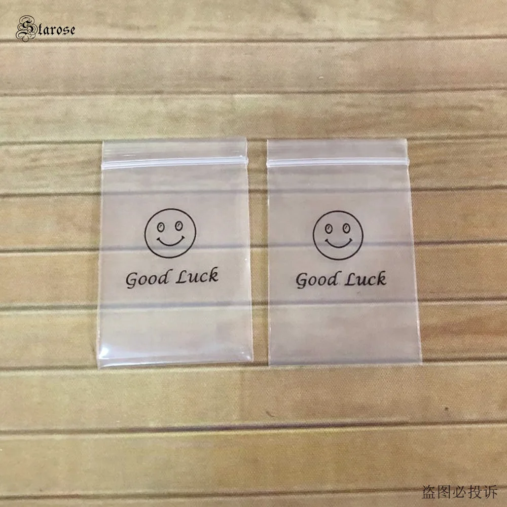 Starose 100Pcs/Lot New 4x6cm Thumbs Up Print Clear Ziplock Bags Good Luck Jewelry Packing ZIP Bag Waterproof Plastic Sealed Bag