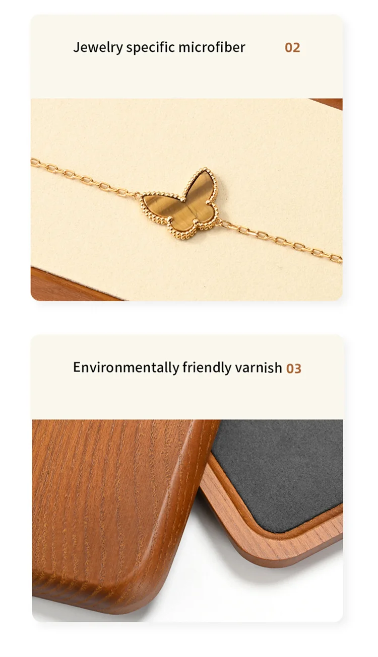 Oirlv Wooden Jewelry Display Tray Jewelry Organizer Suitable For Jewelry Make Bracelet Necklace Tray Jewelry Ring Display Plate