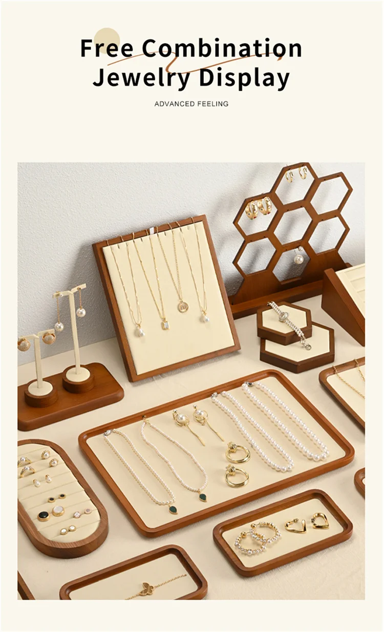 Oirlv Wooden Jewelry Display Tray Jewelry Organizer Suitable For Jewelry Make Bracelet Necklace Tray Jewelry Ring Display Plate