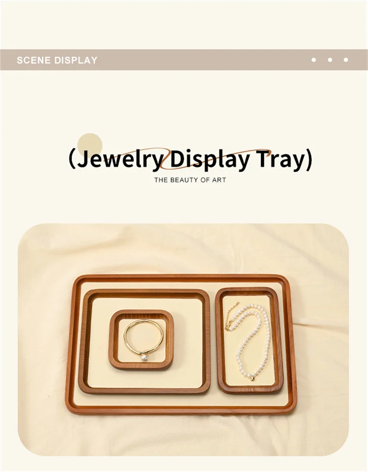 Oirlv Wooden Jewelry Display Tray Jewelry Organizer Suitable For Jewelry Make Bracelet Necklace Tray Jewelry Ring Display Plate