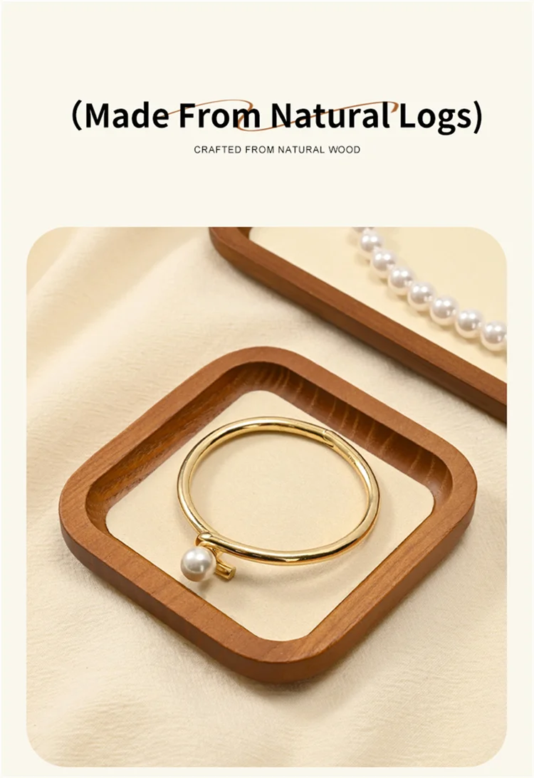 Oirlv Wooden Jewelry Display Tray Jewelry Organizer Suitable For Jewelry Make Bracelet Necklace Tray Jewelry Ring Display Plate