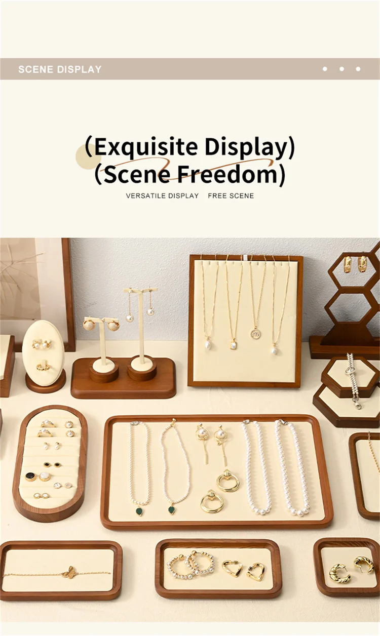 Oirlv Wooden Jewelry Display Tray Jewelry Organizer Suitable For Jewelry Make Bracelet Necklace Tray Jewelry Ring Display Plate