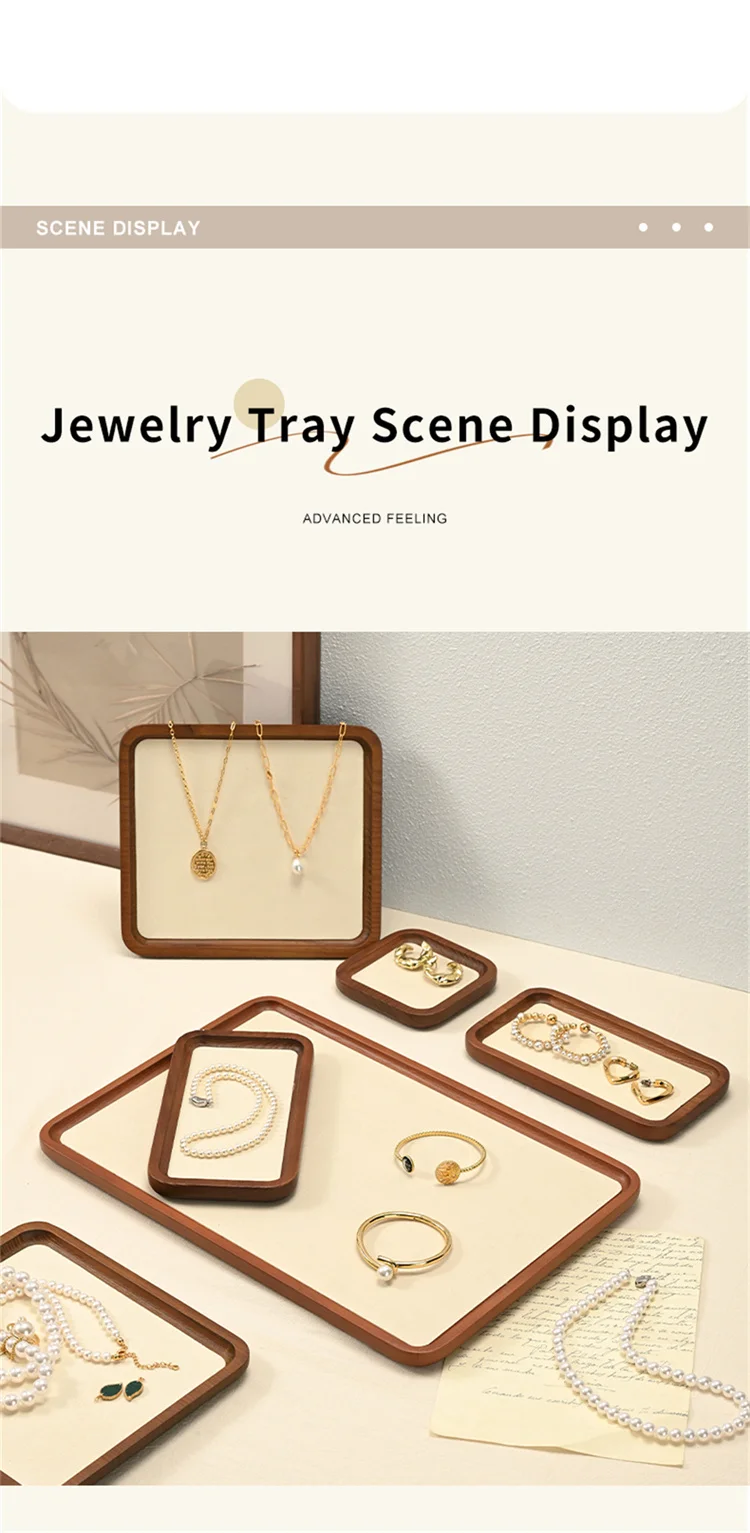 Oirlv Wooden Jewelry Display Tray Jewelry Organizer Suitable For Jewelry Make Bracelet Necklace Tray Jewelry Ring Display Plate