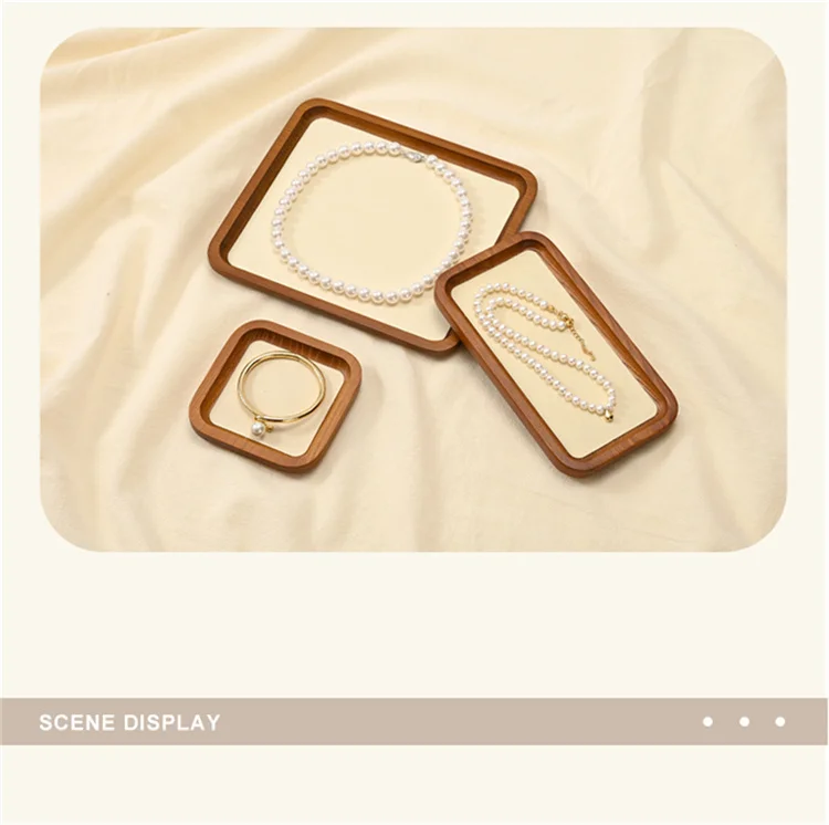 Oirlv Wooden Jewelry Display Tray Jewelry Organizer Suitable For Jewelry Make Bracelet Necklace Tray Jewelry Ring Display Plate