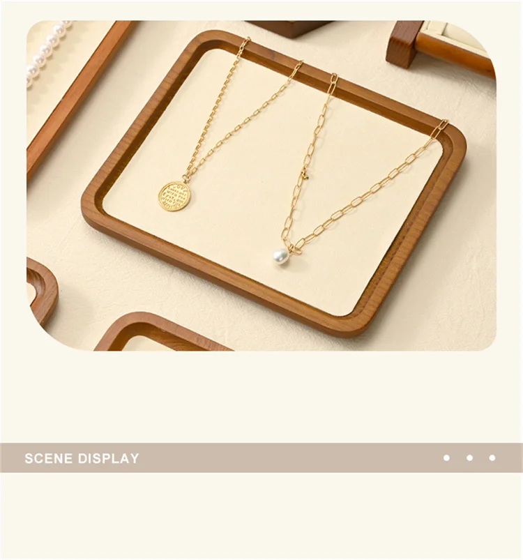 Oirlv Wooden Jewelry Display Tray Jewelry Organizer Suitable For Jewelry Make Bracelet Necklace Tray Jewelry Ring Display Plate