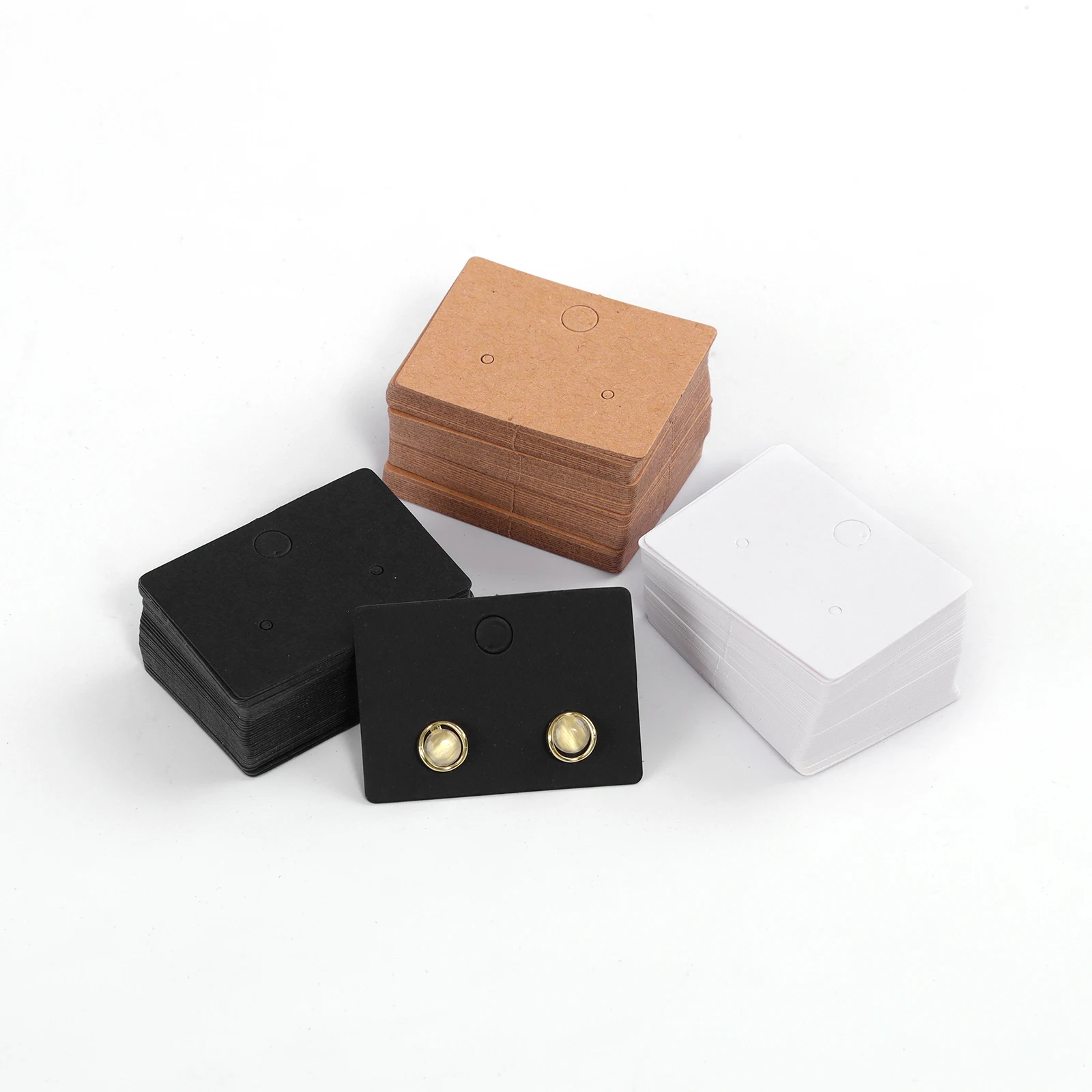 50pcs/Lot Earrings Necklaces Display Cards For Jewelry Organizer Self-Seal Packaging Cardboard Hang Tag Card Ear Stud Paper Card