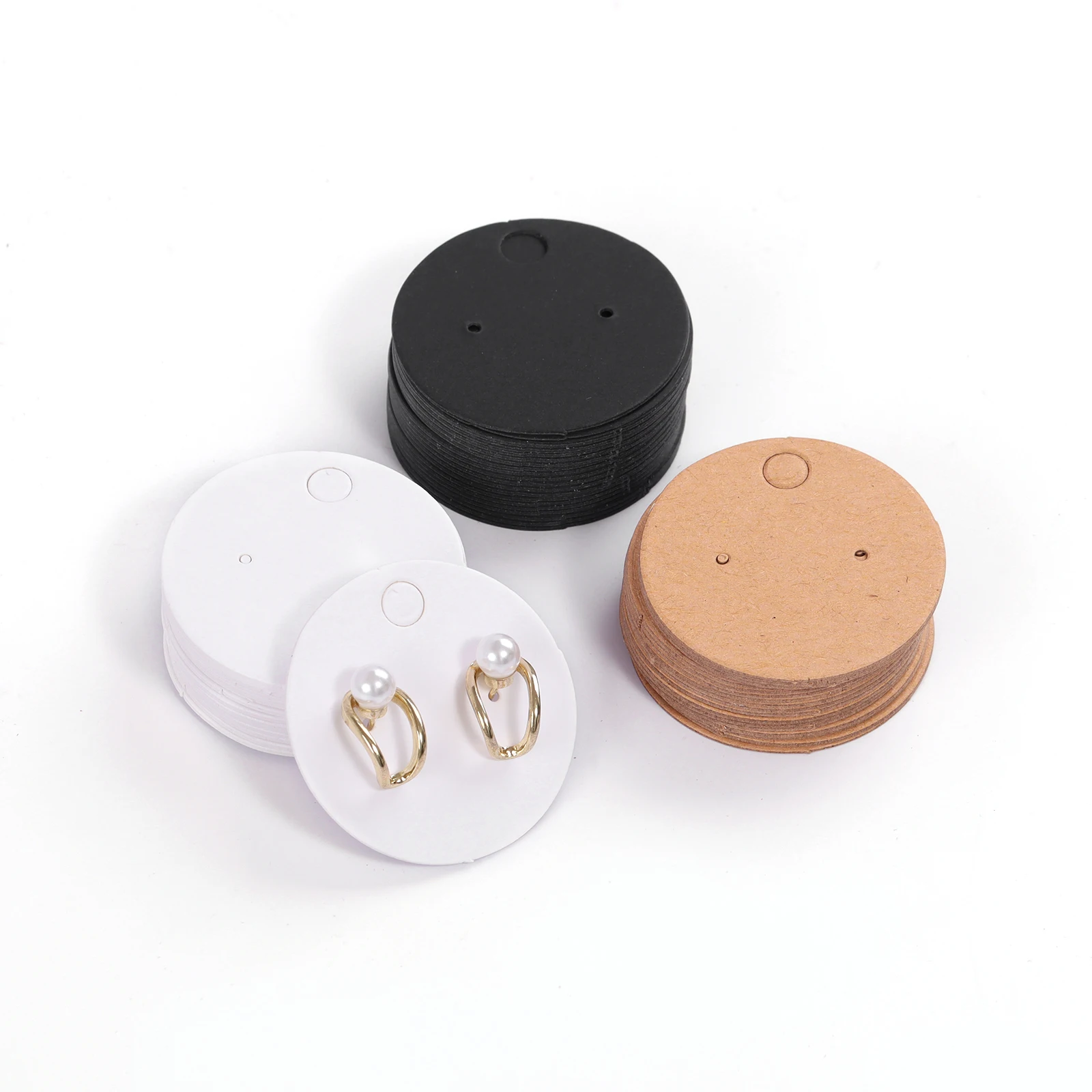50pcs/Lot Earrings Necklaces Display Cards For Jewelry Organizer Self-Seal Packaging Cardboard Hang Tag Card Ear Stud Paper Card