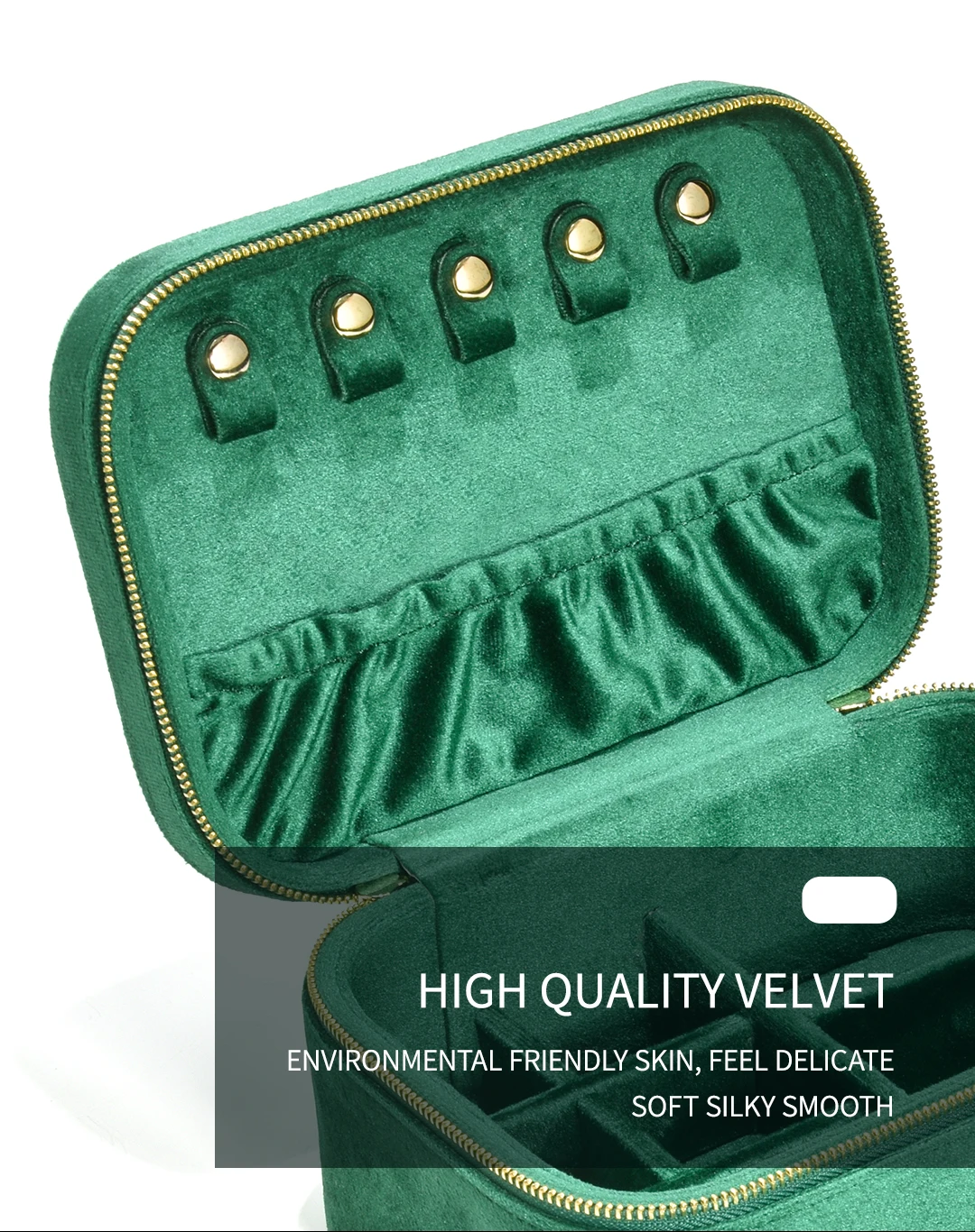 Wholesale Velvet Bigger Travel Portable Multifunctional Ring Earring Custom Logo Jewelry Box Suede Jewellery Organizer