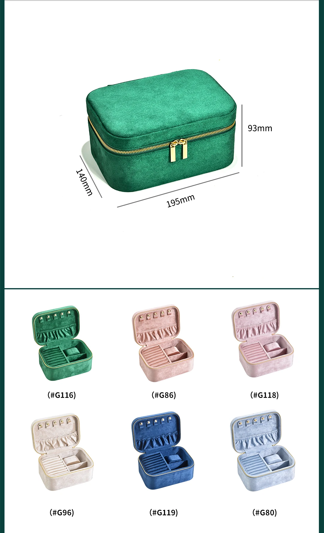 Wholesale Velvet Bigger Travel Portable Multifunctional Ring Earring Custom Logo Jewelry Box Suede Jewellery Organizer