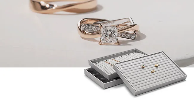 Elegant Jewelry Display & Storage Trays: Jeweler Versatile Velvet-Lined Bins for Organizing Necklaces, Rings, Earrings, & More