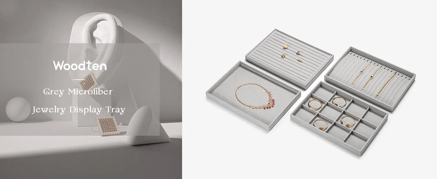 Elegant Jewelry Display & Storage Trays: Jeweler Versatile Velvet-Lined Bins for Organizing Necklaces, Rings, Earrings, & More