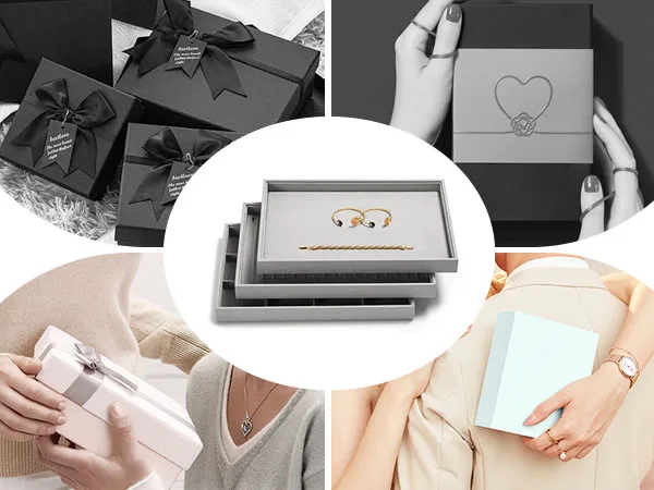 Elegant Jewelry Display & Storage Trays: Jeweler Versatile Velvet-Lined Bins for Organizing Necklaces, Rings, Earrings, & More