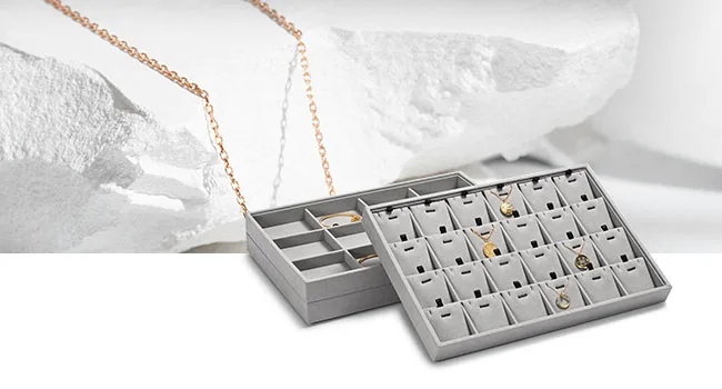 Elegant Jewelry Display & Storage Trays: Jeweler Versatile Velvet-Lined Bins for Organizing Necklaces, Rings, Earrings, & More